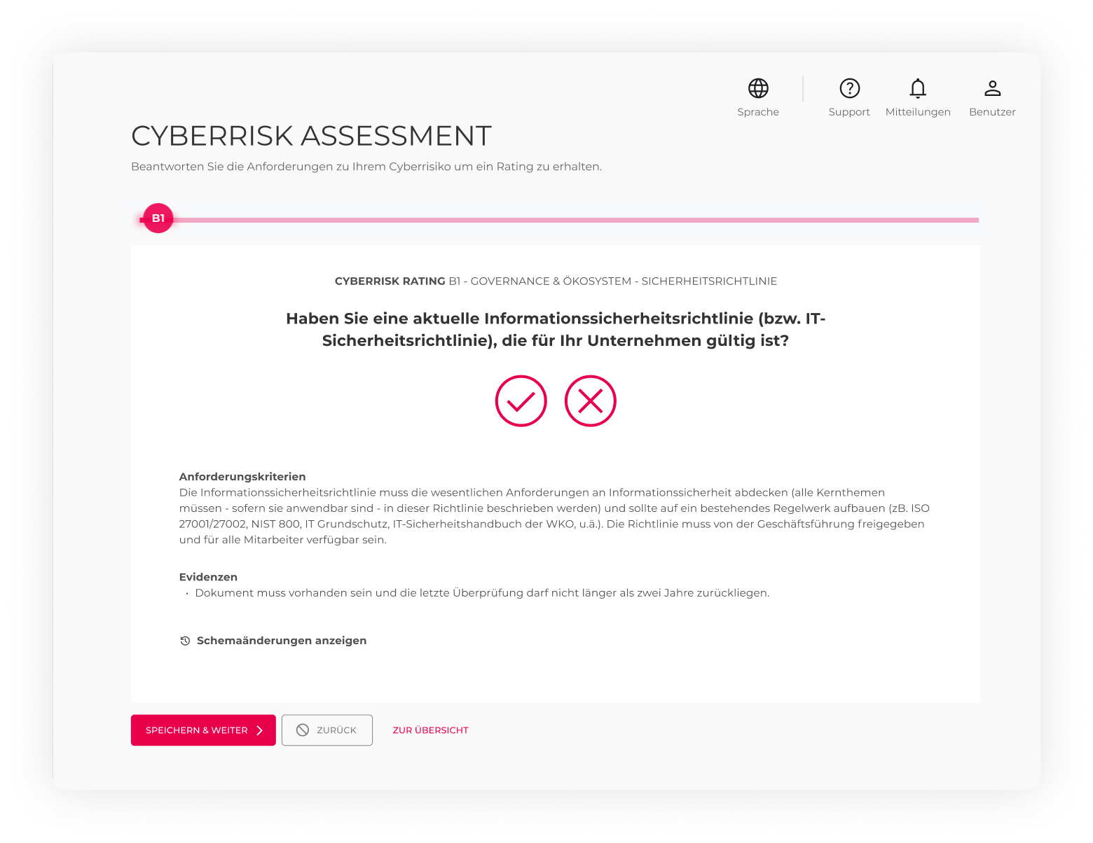 screenshot assessment ausfüllen